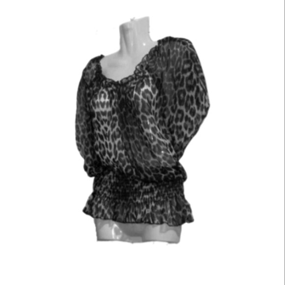 Animal print sheer top - Picture 3 of 5